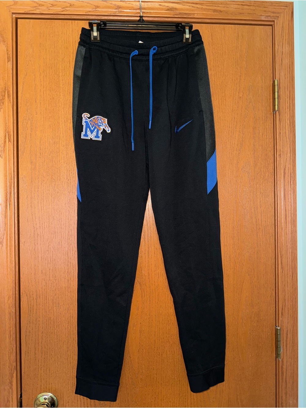 Nike Black Joggers with Royal Blue Accents